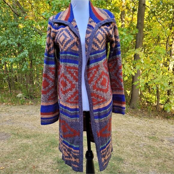 Cable & Gauge Sweaters - Cable & Gauge Long Southwestern Style Cardigan Sweater size Medium
